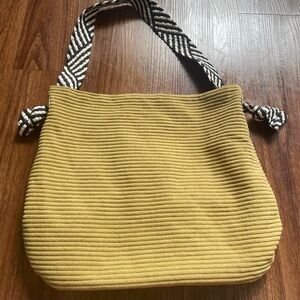 Yellow Ribbed Tote Bag